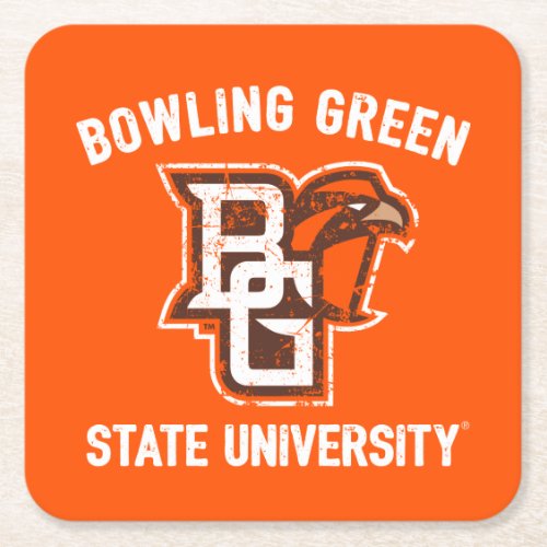 Bowling Green State University Distressed Square Paper Coaster