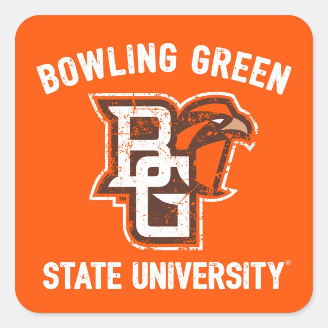 Bowling Green State University Distressed Square Sticker (Front)