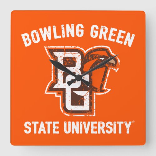 Bowling Green State University Distressed Square Wall Clock