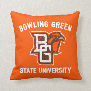 Bowling Green State University Distressed Throw Pillow