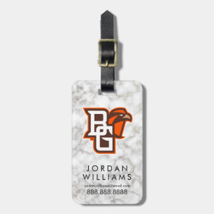Bowling Green State White Marble Luggage Tag