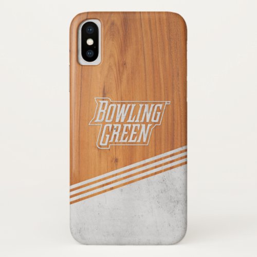 Bowling Green State Wood Cement Logo Stripe iPhone X Case