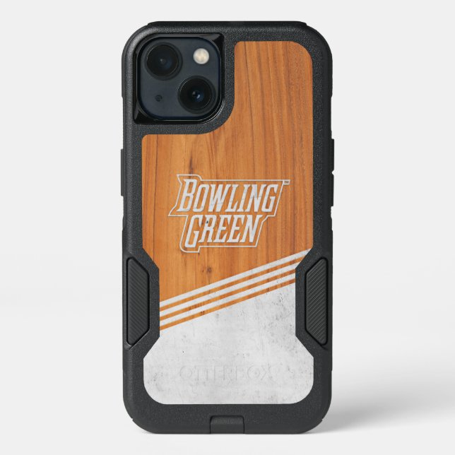 Bowling Green State Wood Cement Logo Stripe Otterbox iPhone Case (Back)