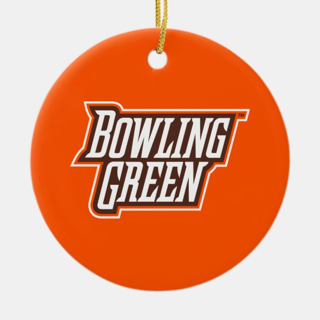 Bowling Green Wordmark Ceramic Ornament (Front)