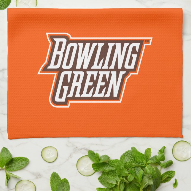 Bowling Green Wordmark Kitchen Towel (Folded)