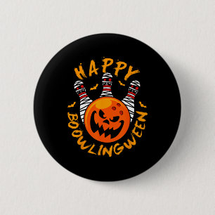 Bowling Halloween Jack-o-lantern Bowling Ll Mummy  Button