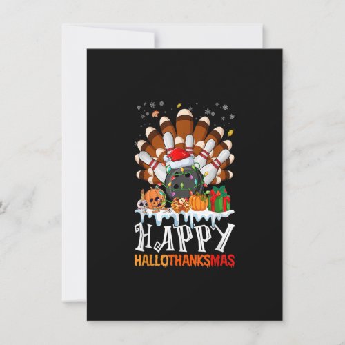 Bowling Halloween Thanksgiving Christmas Hallothan Invitation