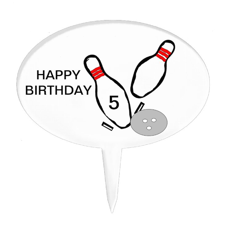 Bowling Happy Birthday Cake Topper Zazzle