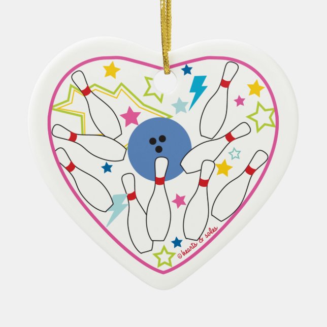 Bowling Heart Ornament (Front)