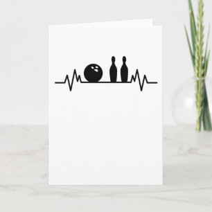 Bowling Heartbeat Bowler Pins Bowling Player Gift Card