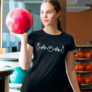 Bowling Heartbeat Funny Bowler Ball T-Shirt