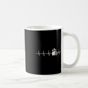 Bowling Heartbeat Funny Bowler League Team Gift Me Coffee Mug