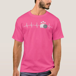 Bowling Heartbeat Funny Bowler League Team T-Shirt