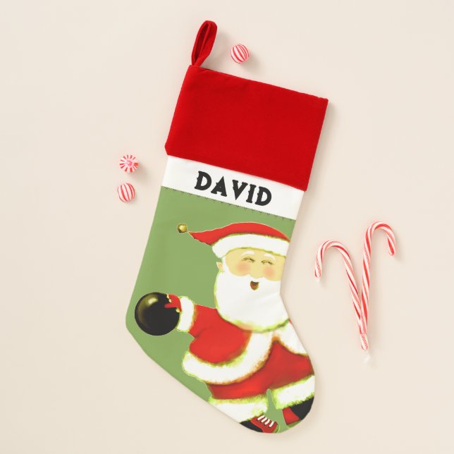 Bowling Holiday Gift Christmas Stocking (Front)