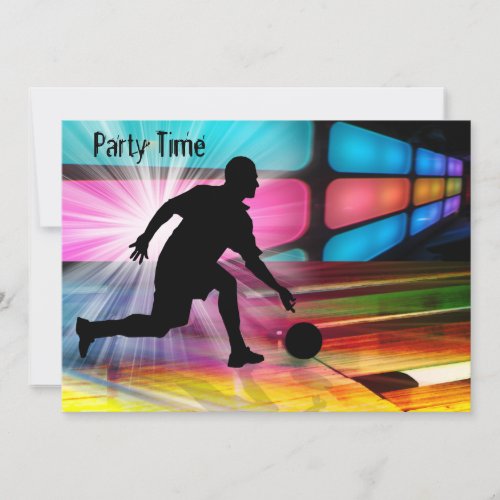 Bowling in a Neon Alley Invite