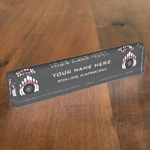 Bowling Instructor Desk Name Plate