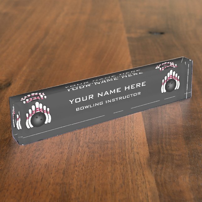Bowling  Instructor Desk Name Plate (Side)