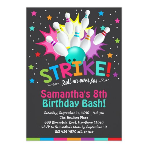 Bowling Birthday Party Invitations Free 2