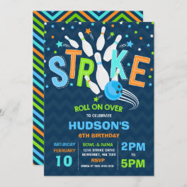 Bowling Invitation Bowling Birthday Party Strike