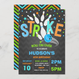 Bowling Invitation Bowling Birthday Party Strike
