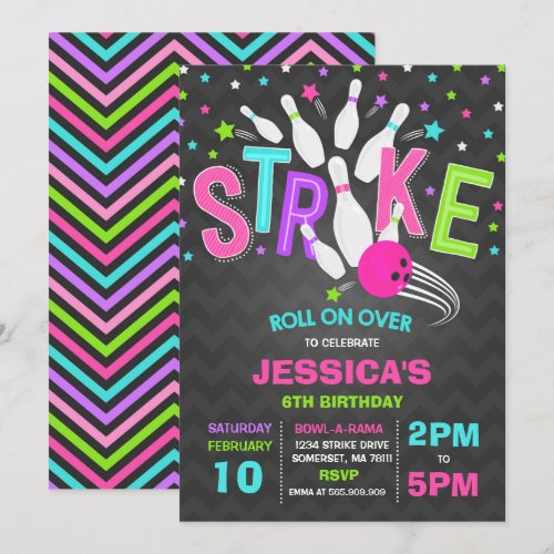 Bowling Invitation Bowling Birthday Party Strike