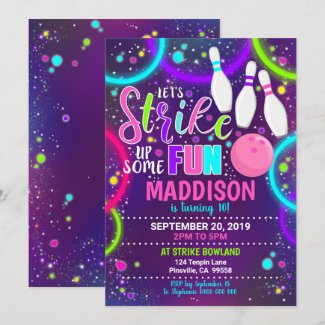 Bowling Invitation Bowling Birthday Strike