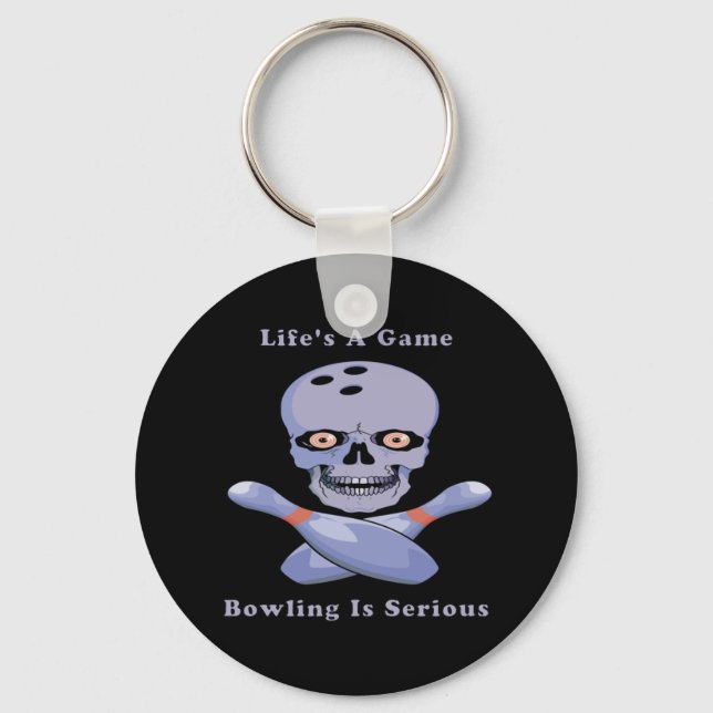 Bowling Is Serious Keychain (Front)