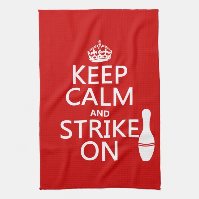 Bowling - Keep Calm and Strike On Kitchen Towel (Vertical)