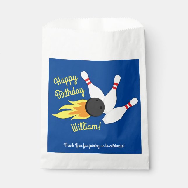 Bowling Kids Birthday Party Cute Sports  Favor Bag (Front)