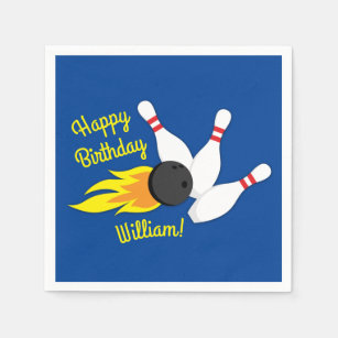 Bowling Kids Birthday Party Cute Sports  Napkins