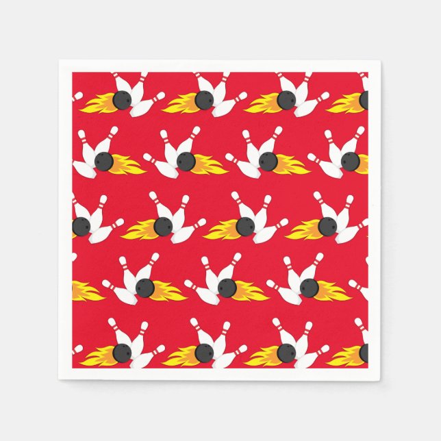Bowling Kids Birthday Party Cute Sports  Napkins (Front)