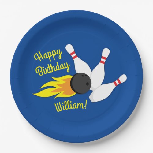 Bowling Kids Birthday Party Cute Sports Paper Plat Paper Plates