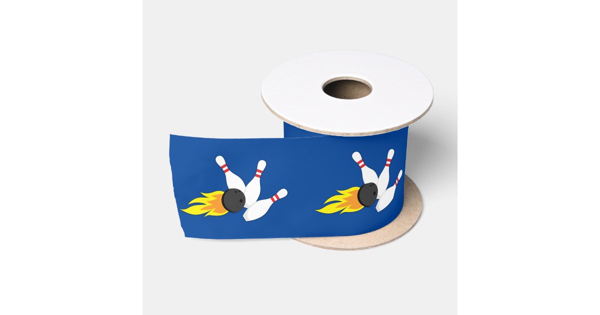 Bowling Kids Birthday Party Cute Sports Satin Rib Ribbon | Zazzle