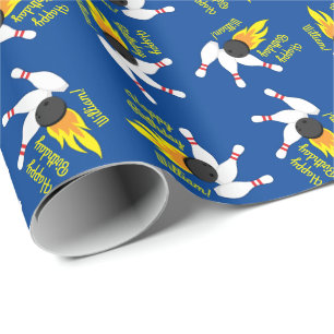 Bowling Kids Birthday Party Cute Sports  Wrapping Paper