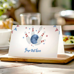 Bowling Kids Birthday Party Food Tent Place Card