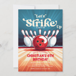 Bowling Kids Birthday Party Invitation