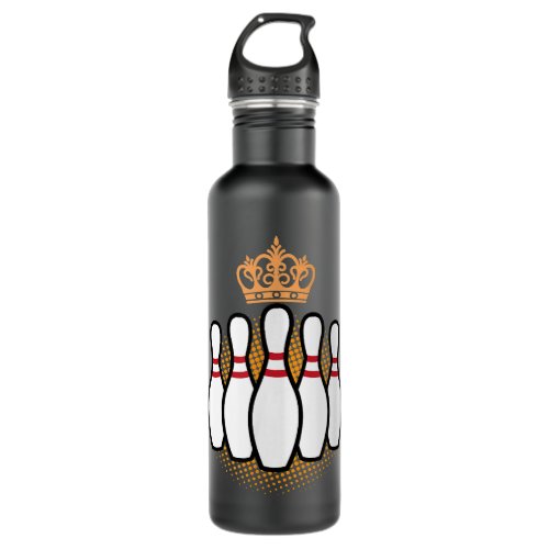 Bowling King Bowl Player Bowler Coach Sports Lover Stainless Steel Water Bottle