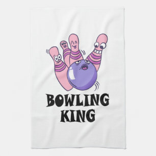 Bowling King Childrens Birthday Party Kitchen Towel