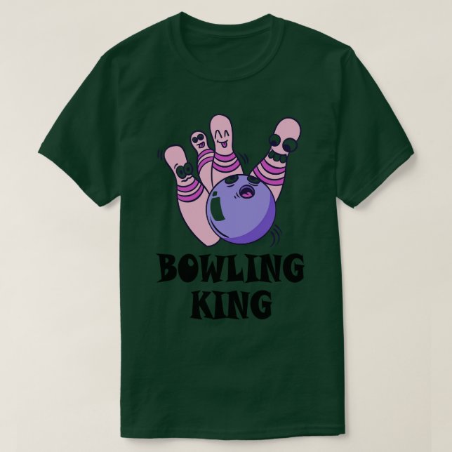 Bowling King Childrens Birthday Party T-Shirt (Design Front)