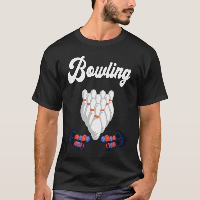 Bowling Lane Bowling Set Strike Bowling Team Bowli T-Shirt (Front)