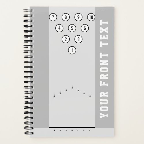 Bowling Lanes w Gutters Custom Text Front  Back Notebook