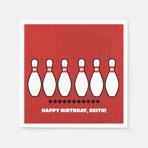 Bowling League Birthday Party Napkins