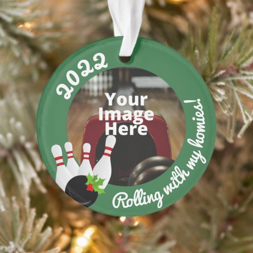 Bowling League Personalized Photo Christmas Ornament