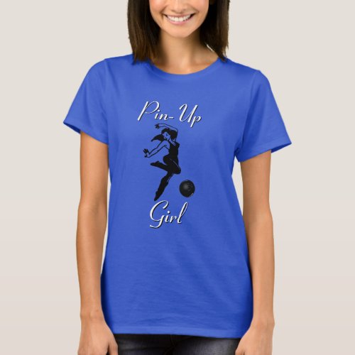 Bowling League Womens Pin_Up Girl bowling  T_Shir T_Shirt