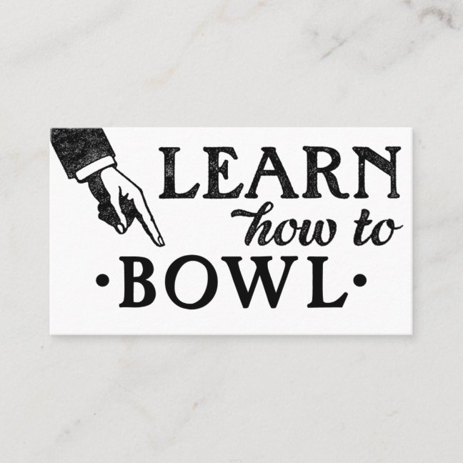 Bowling Lessons Business Cards – Fun Retro Vintage