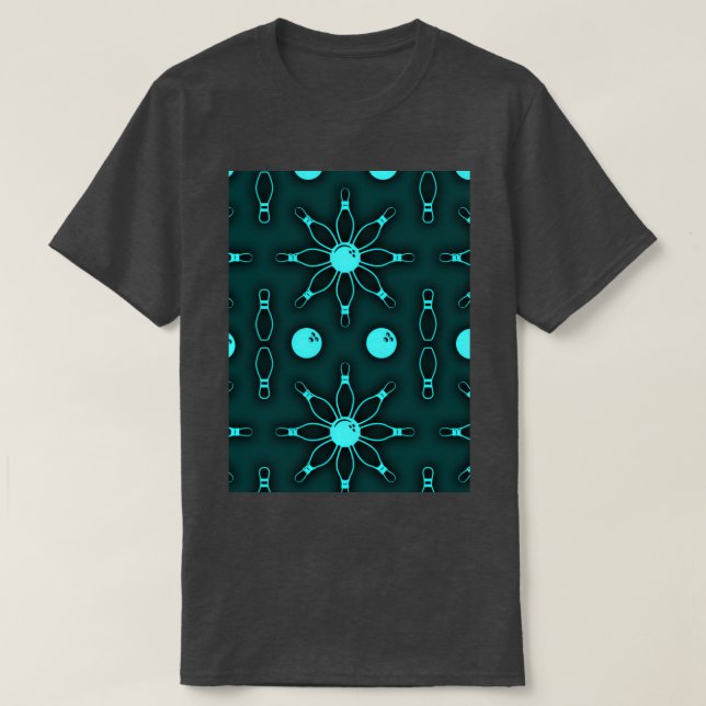 Bowling Light Blue Seamless Wallpaper T T-Shirt (Design Front)