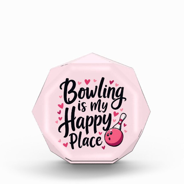 Bowling Lover Cute Retro Aesthetic Sports Design Acrylic Award (Front)