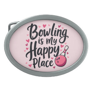 Bowling Lover Cute Retro Aesthetic Sports Design Belt Buckle