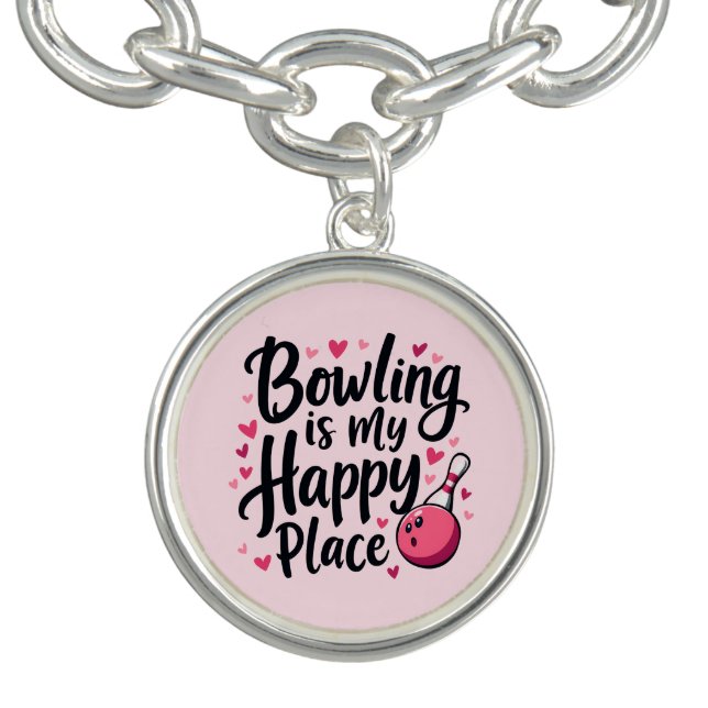 Bowling Lover Cute Retro Aesthetic Sports Design Bracelet (Design)