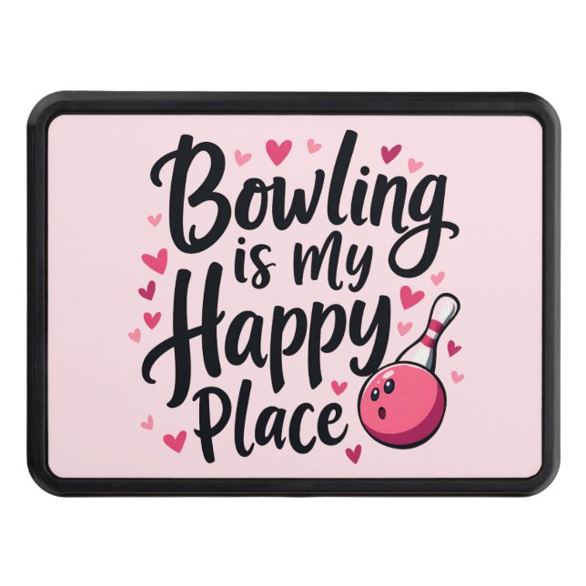 Bowling Lover Cute Retro Aesthetic Sports Design Hitch Cover (Front)